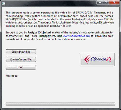 Convert Thermo GRAMS SPC, AIQ and CSV spectra to Excel format